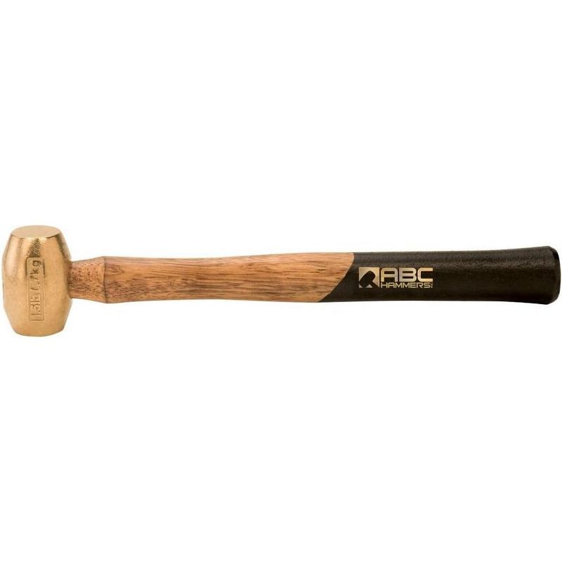 1.5 lbs Brass Hammer with 12.5'' Wood Handle