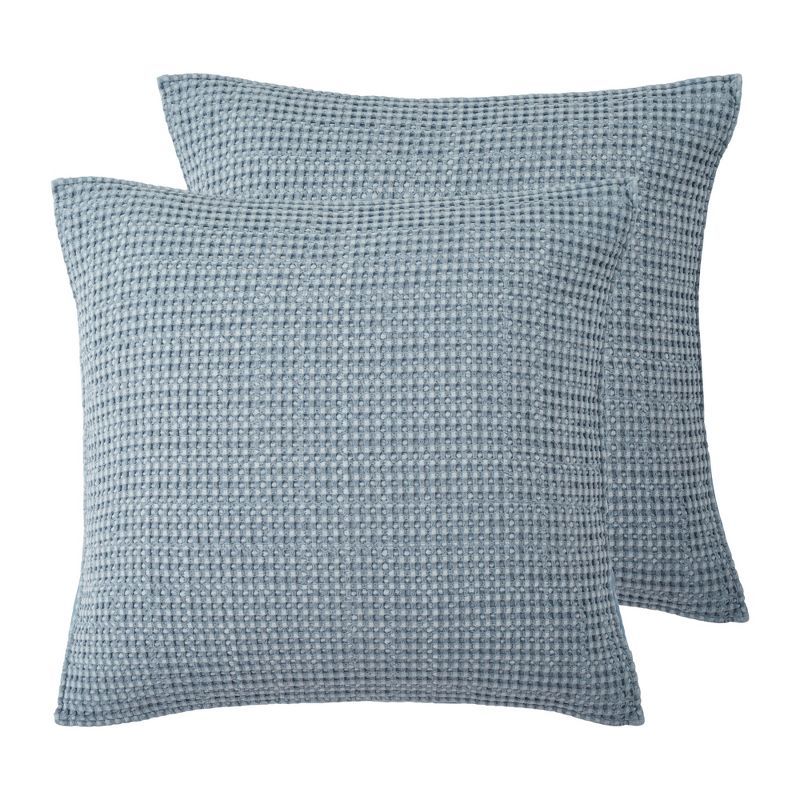 Chambray Cotton Waffle Euro Sham Set of 2