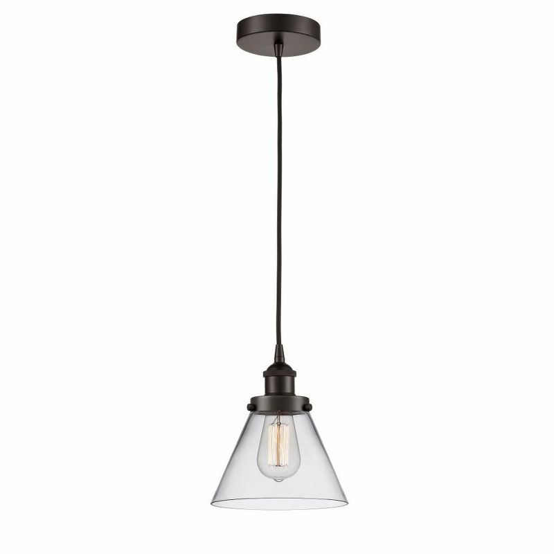 Mini Bronze Glass Cone Pendant Light with Adjustable Cord