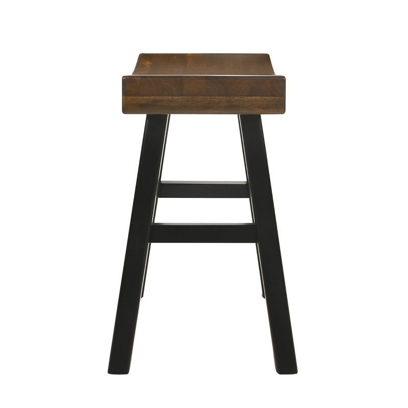 Elm and Black 25" Saddle Style Wood Counter Stool