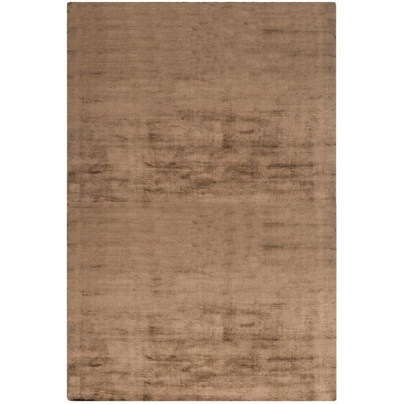 Luxurious Hand-Knotted Brown Wool & Viscose 4' x 6' Area Rug