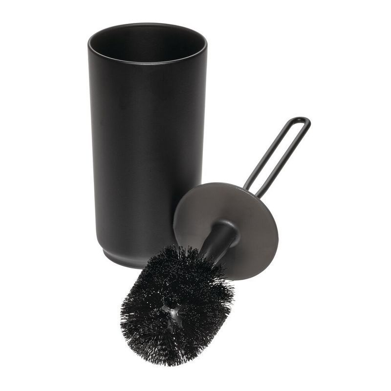 Matte Black Metal Toilet Brush and Holder Set