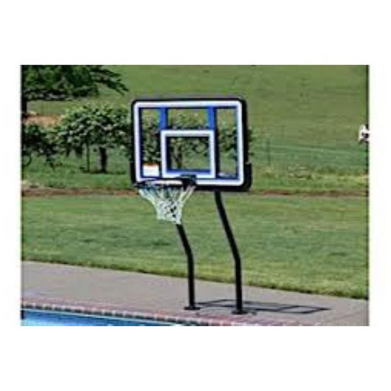 44" Black and Blue Acrylic In-Ground Basketball Hoop System