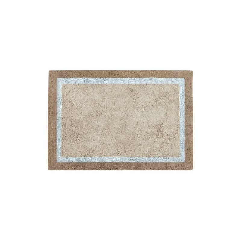 Amherst Brown and Blue Cotton Tufted Bath Rug 20x30