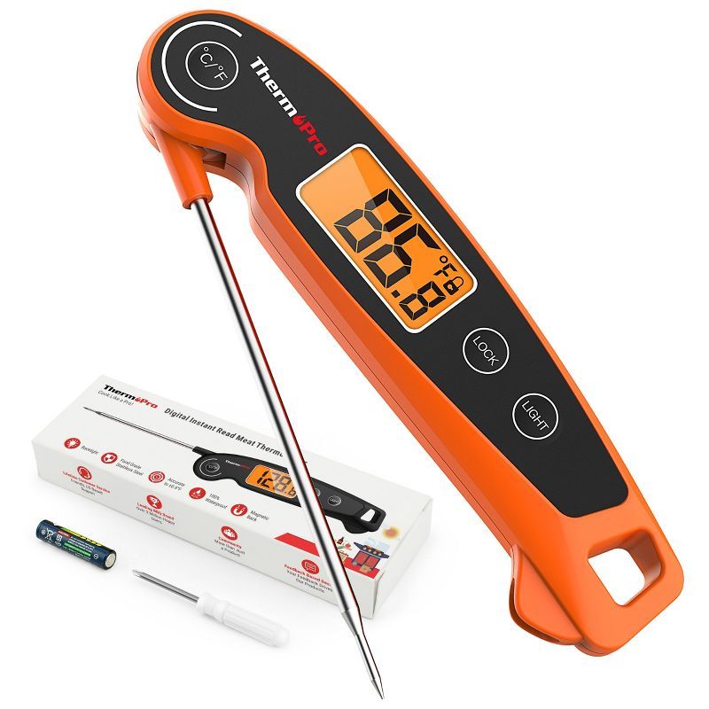 ThermoPro Orange Waterproof Digital Meat and Candy Thermometer