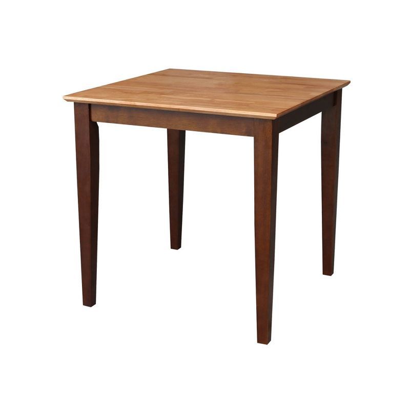 Cinnamon and Espresso Solid Wood Dining Table with Shaker Legs