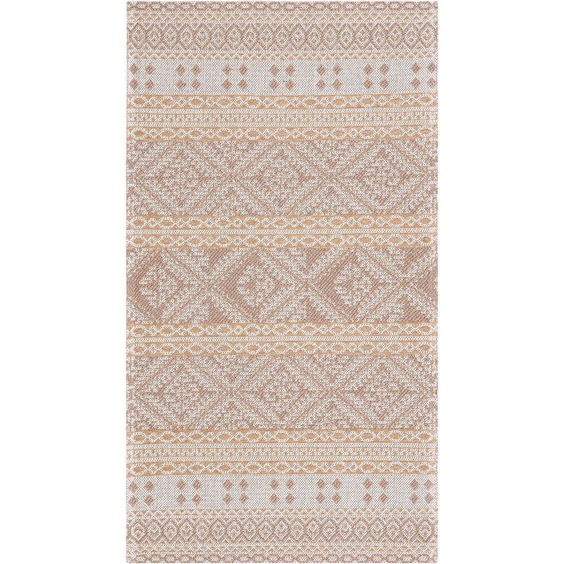 Augustine Geometric Black & Taupe 34" Rectangular Area Rug