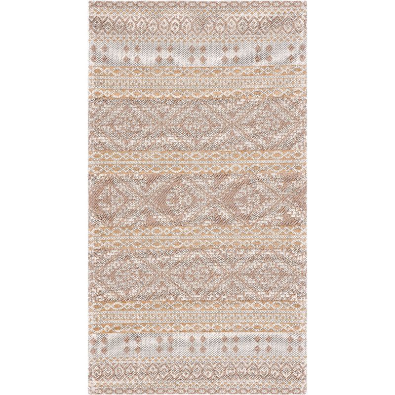 Augustine Geometric Black & Taupe 34" Rectangular Area Rug