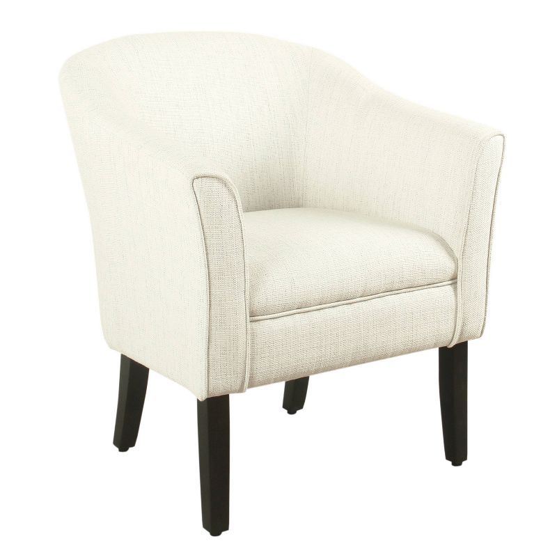 Modern White and Black Barrel Accent Chair