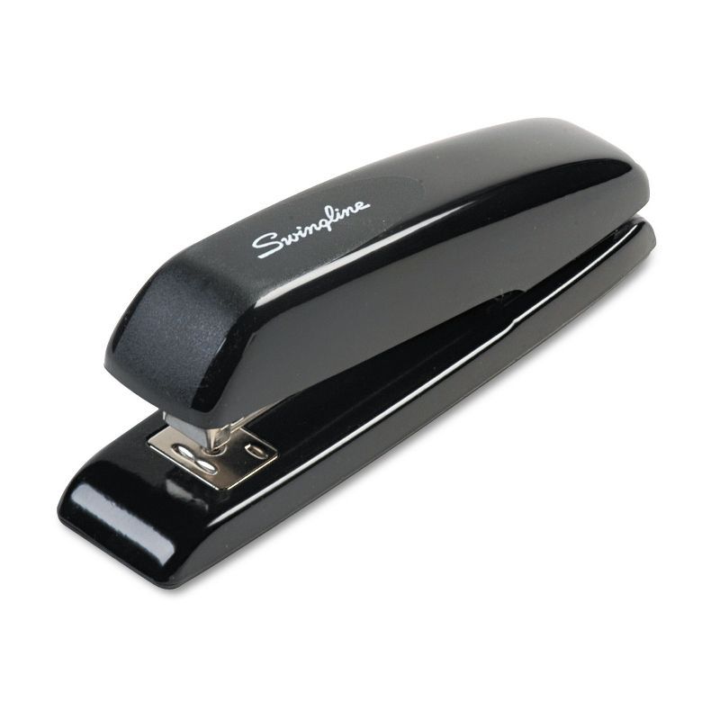 Black Metal 20-Sheet Full Strip Standing Desk Stapler