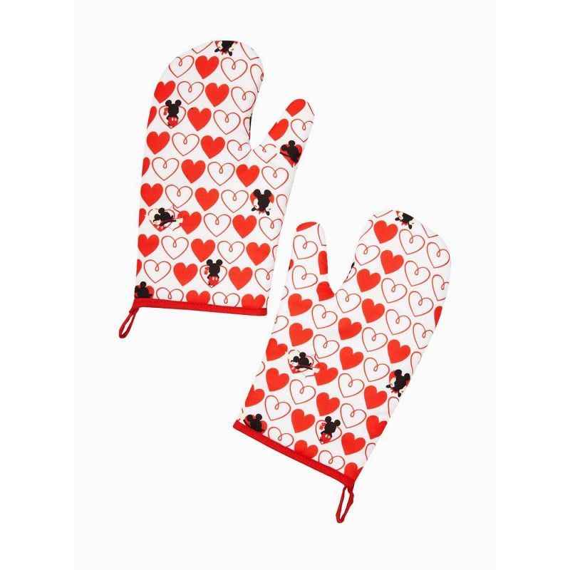 Mickey Mouse Red Heart Cotton Oven Mitts | 2 Pack