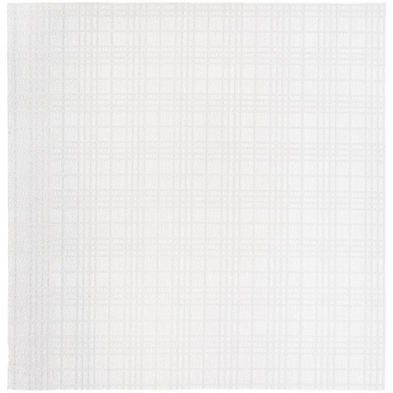 Ivory and Light Grey Square Synthetic Flat Woven Rug