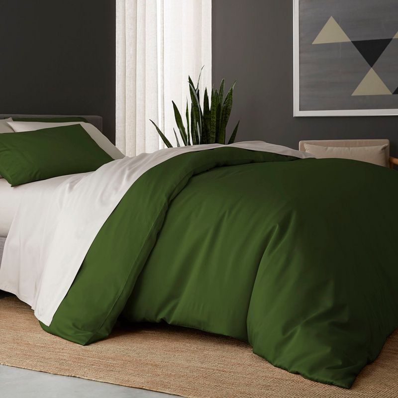 Forest Green Bamboo Viscose Full/Queen Duvet Cover Set