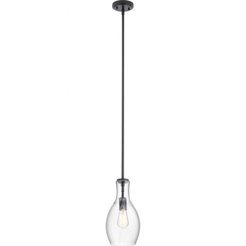 Everly Mini Black Glass Teardrop Pendant Light