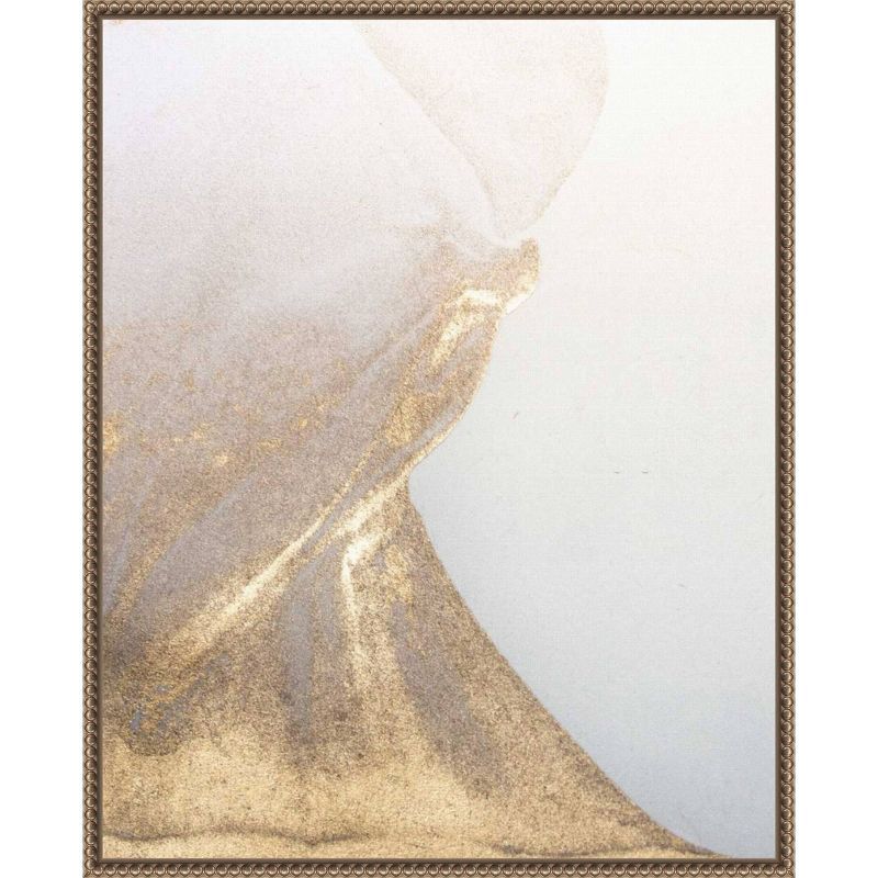 Gold Fusion VI Abstract Canvas Print with Bronze Floater Frame