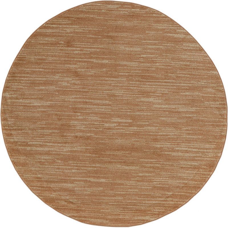 Nourison Essentials Rust Round 8' Indoor/Outdoor Area Rug