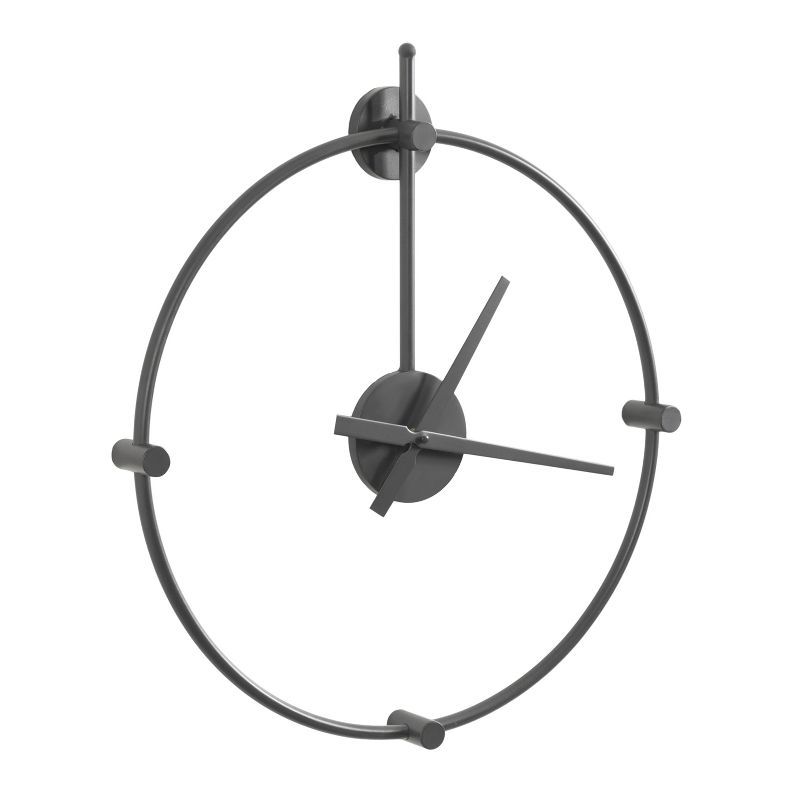 Lidor 24" Charcoal Gray Iron Minimalist Wall Clock