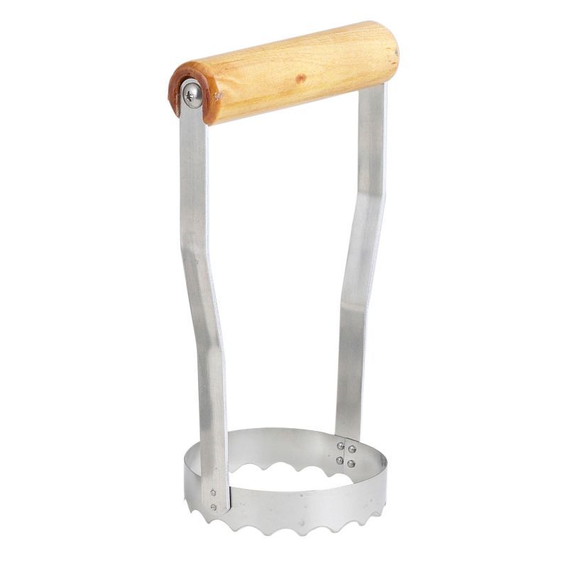 Kwik-Kut Stainless Steel Food Chopper with Wooden Handle