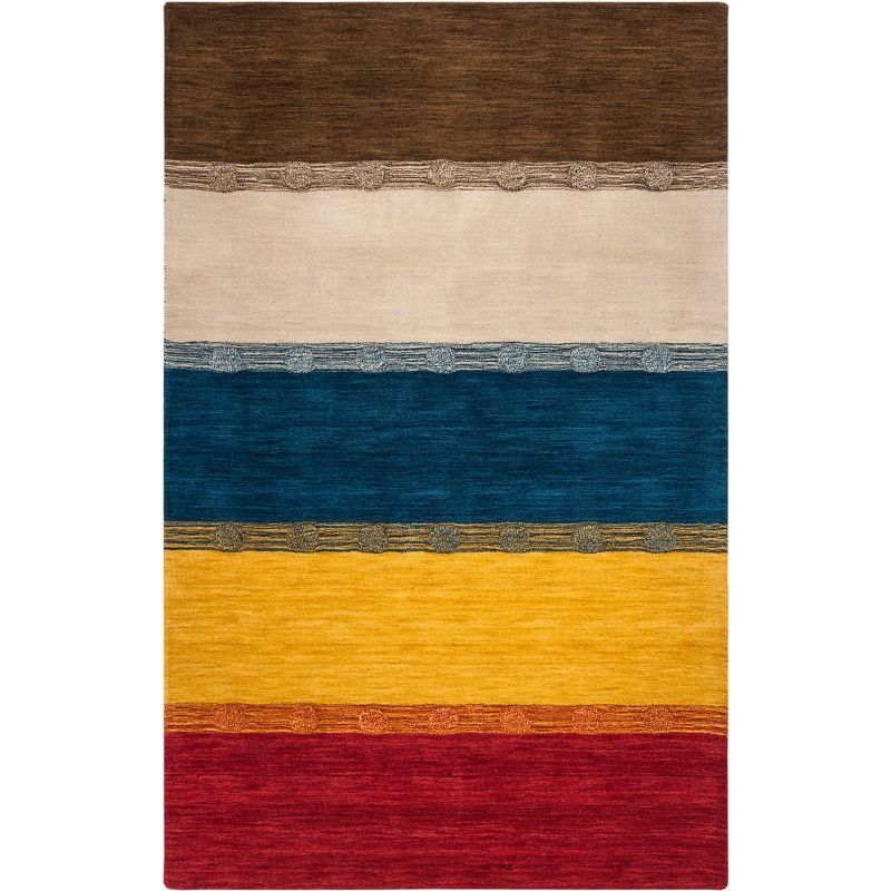 Himalaya Multicolor Hand-Knotted Wool Rectangular Rug