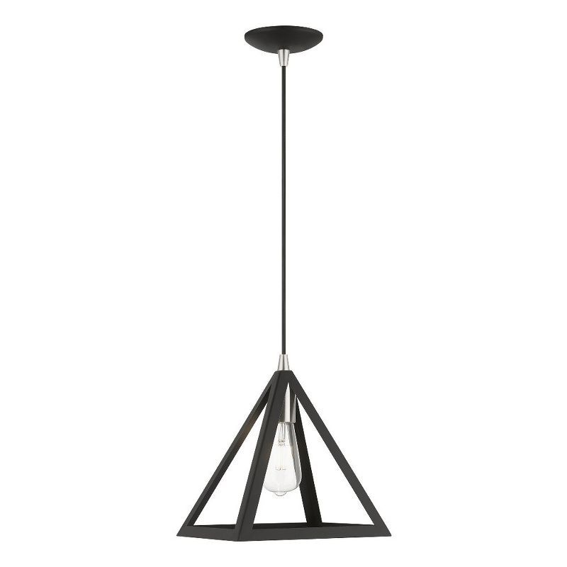 Sleek Industrial Black and Brushed Nickel Geometric Island Pendant Light