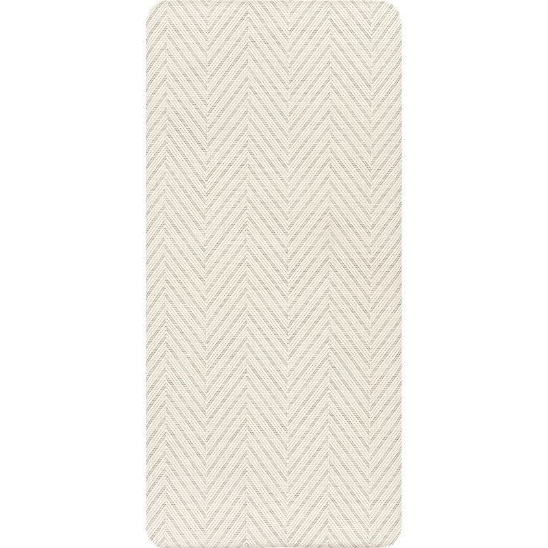 Beige Rectangular Anti-Fatigue Kitchen Comfort Mat