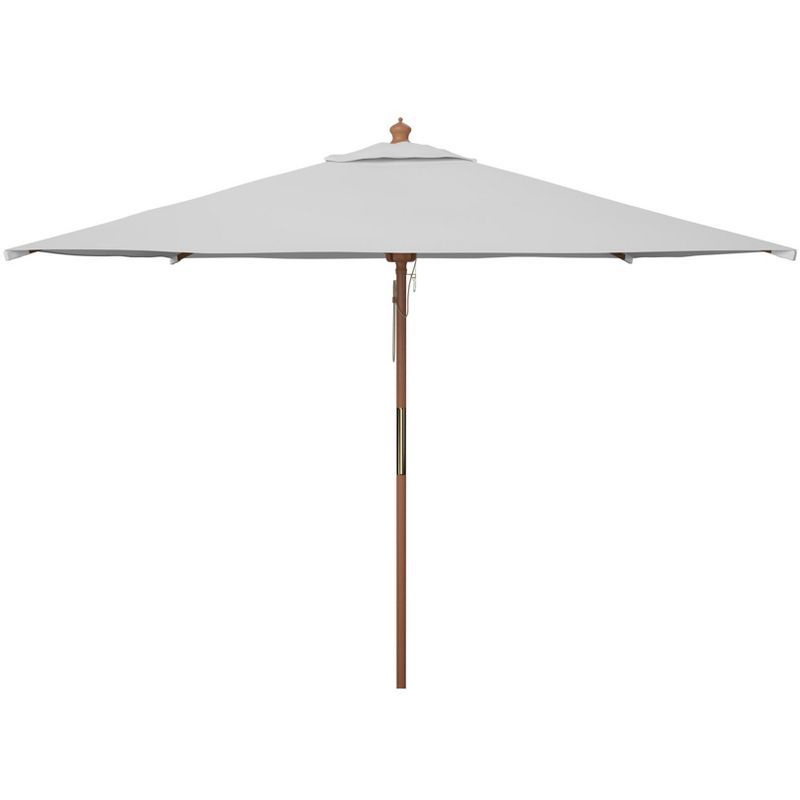 Velop 7.5 Ft Ivory Wooden Pulley Market Umbrella