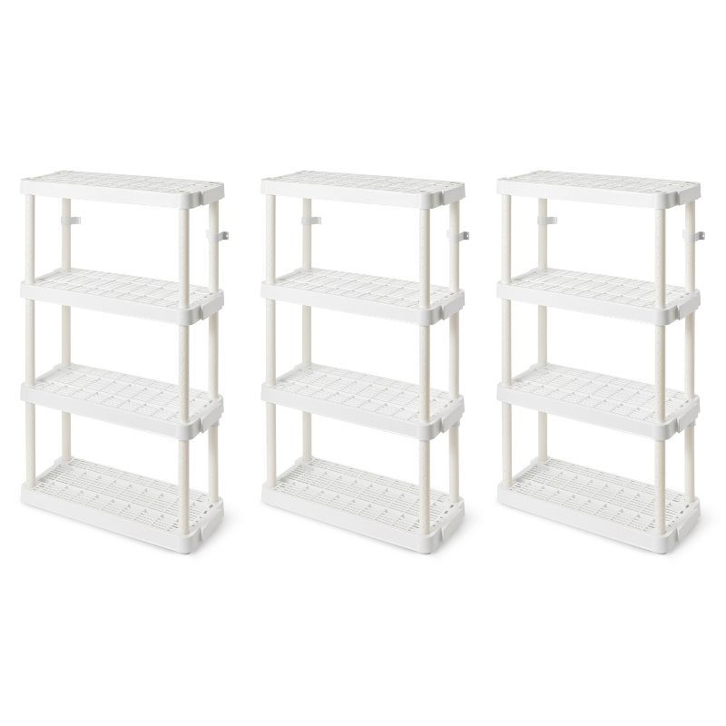 White Adjustable 4-Shelf Ventilated Storage Unit for Kids