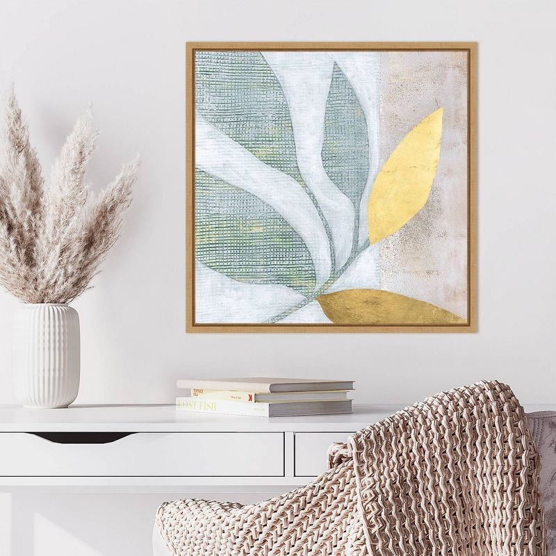 Veiled Garden I Abstract Canvas Print with Maple Frame