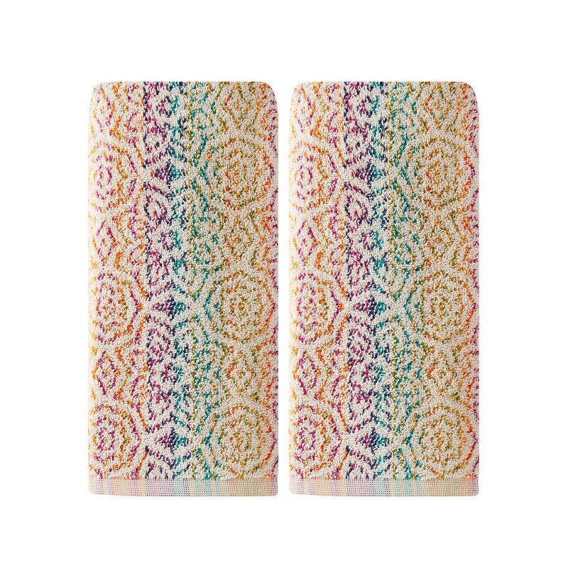 Rhapsody Multicolor Cotton Jacquard Hand Towel Set