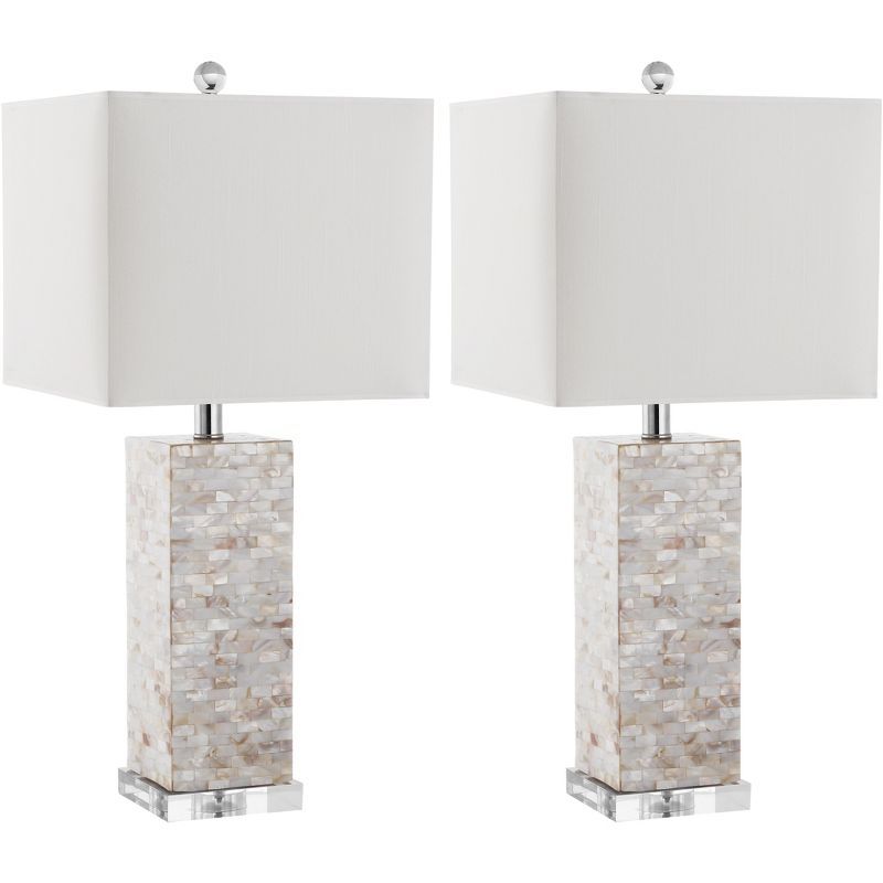 Homer Cream Shell and Acrylic Table Lamp Set of 2