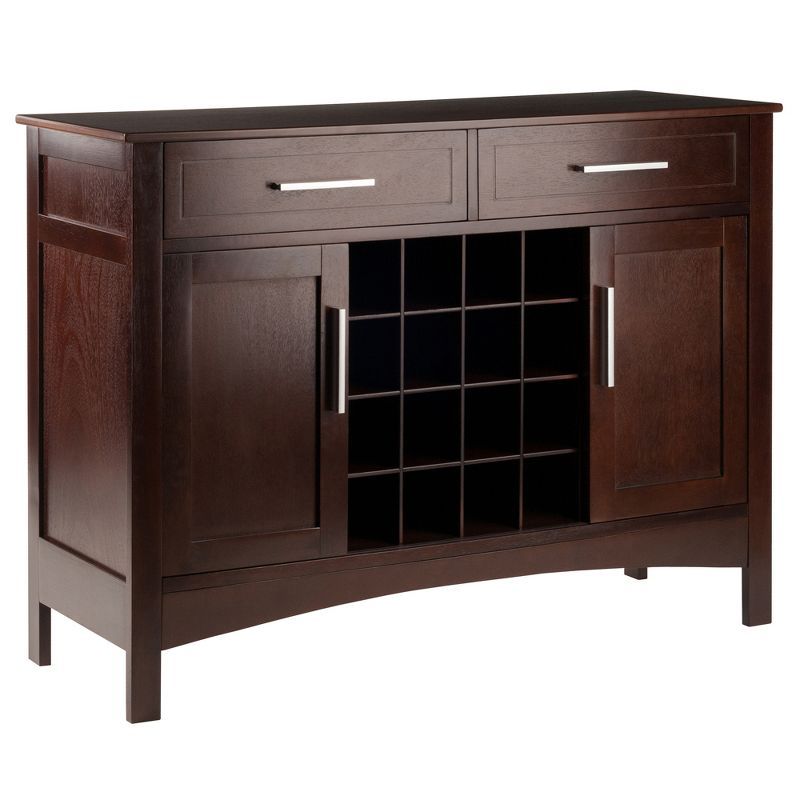 Winsome Transitional Cappuccino Brown Wood Buffet Sideboard