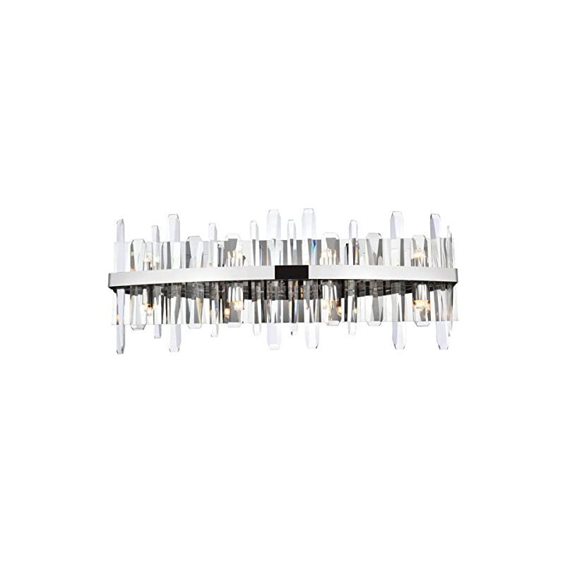 Elegant Chrome Crystal 30-inch Dimmable Bath Sconce
