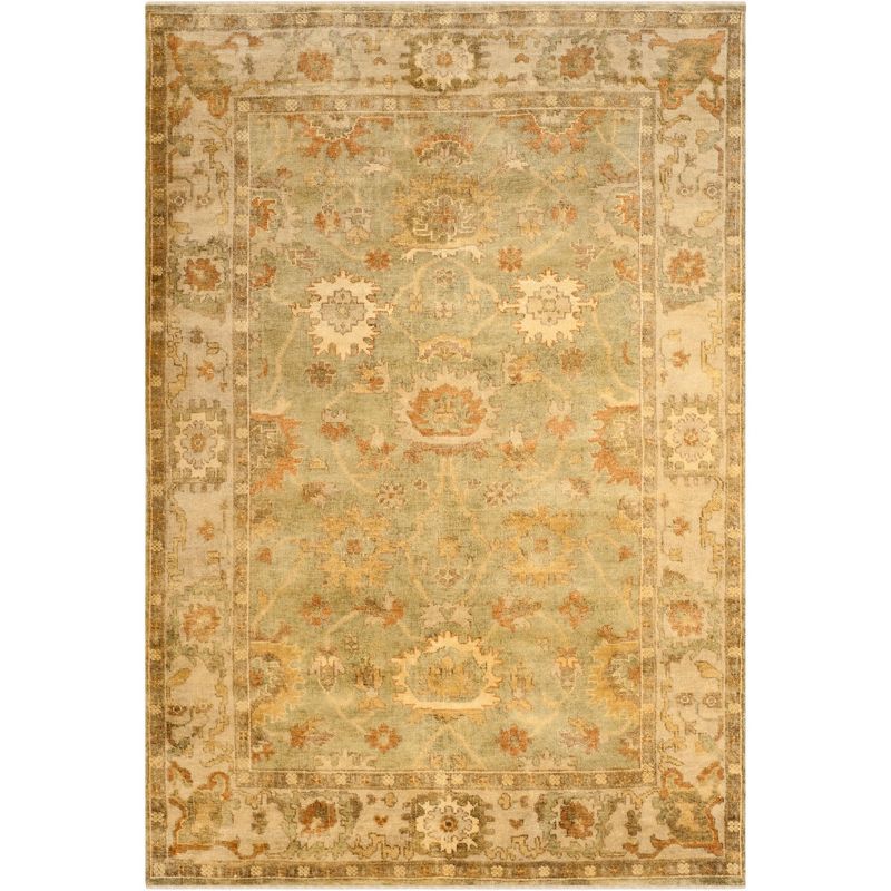 Hand-Knotted Gray Wool Traditional 6' x 9' Area Rug