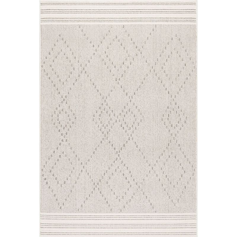 Gray Trellis 4' x 6' Synthetic Indoor/Outdoor Area Rug