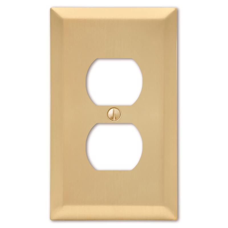 Amerelle Satin Brass 2-Gang Stamped Steel Duplex Wall Plate