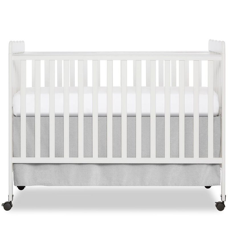 White Wooden Convertible 3-in-1 Crib with Safety Rails