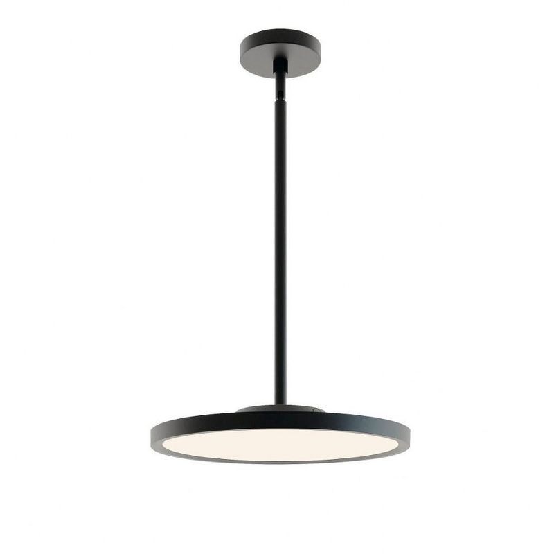 Edge 16'' Black Aluminum LED Round Pendant Light