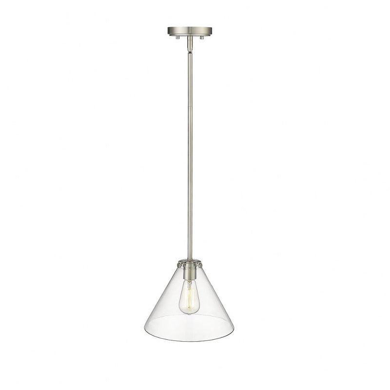 Aliza Brushed Nickel Clear Glass Cone Pendant Light