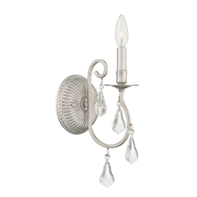 Olde Silver Crystal 1-Light Wall Sconce