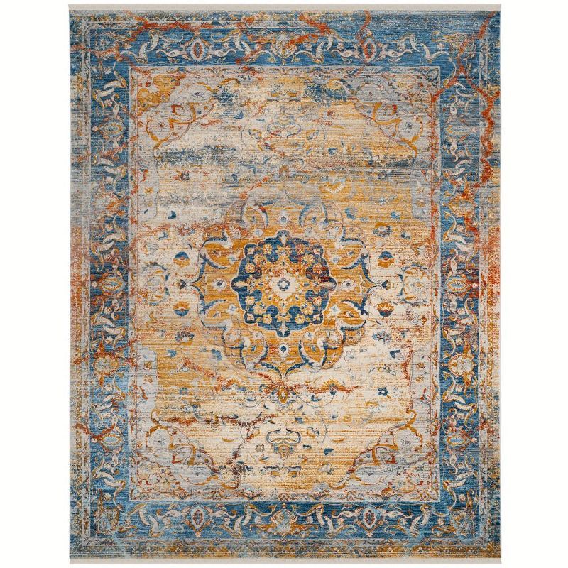 Handmade Blue Synthetic 8' x 10' Rectangular Rug