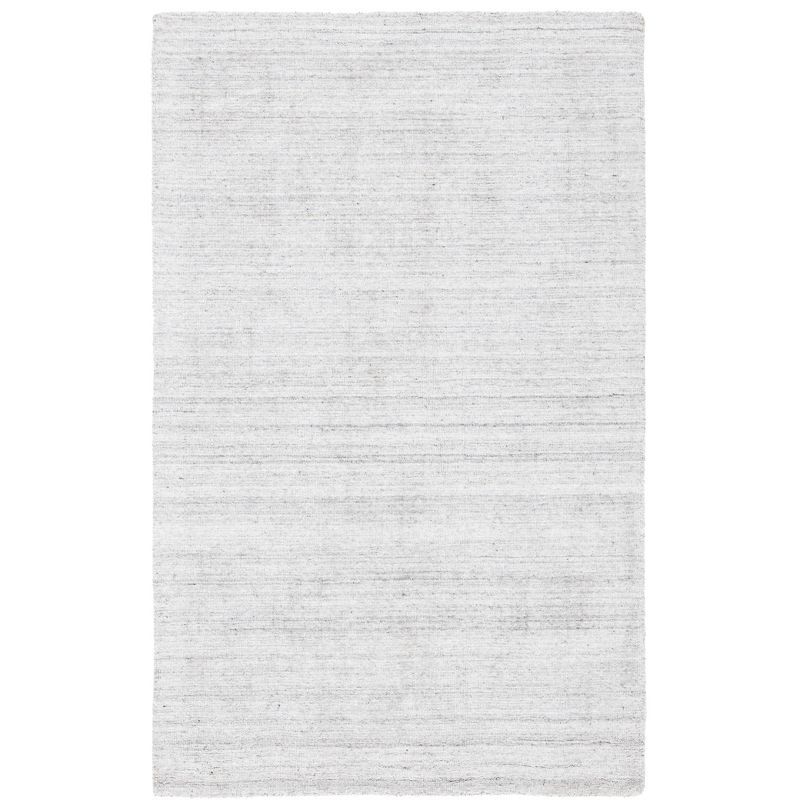 Hand-Loomed Luxe Gray Square Wool & Viscose Area Rug