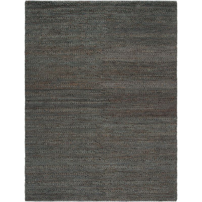 Charcoal Elegance 8' x 10' Hand-Knotted Wool Area Rug