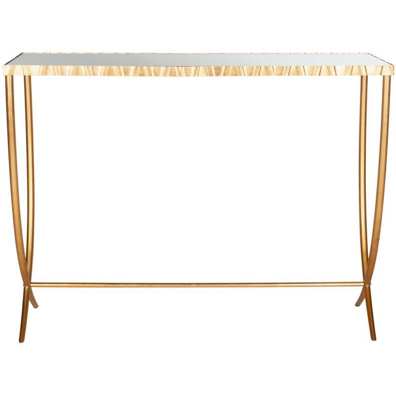 Gold Mirrored Glass Rectangular Console Table