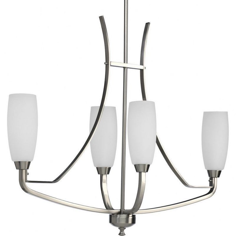 Wisten Brushed Nickel 4-Light Linear Chandelier with Tulip Glass Shades