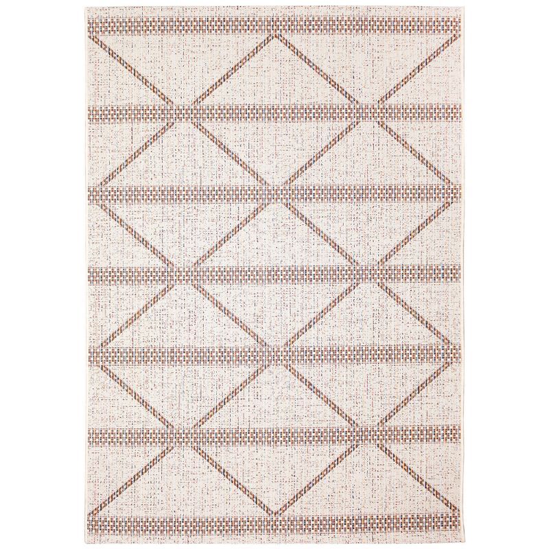 Avena Ivory Diamond Flatwoven Indoor/Outdoor Rug, 3'3" x 4'11"