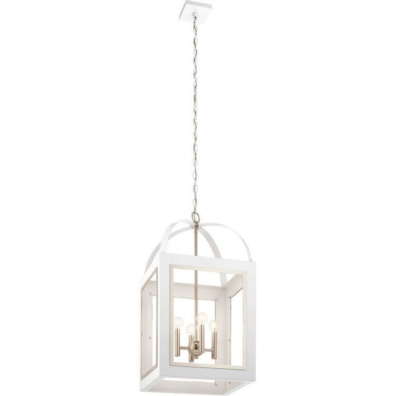 White Glass 4-Light Pendant with Incandescent Bulbs