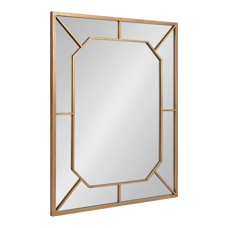 Ardithe Gold Geometric 24x30 Rectangular Vanity Mirror