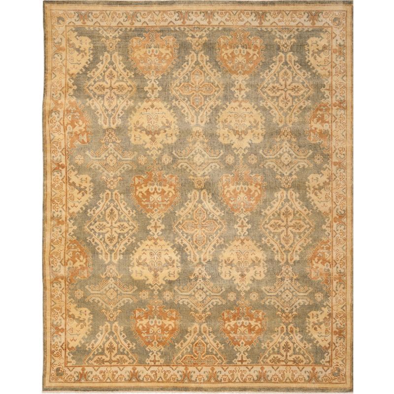 Hand-Knotted Gray Wool Rectangular 6' x 9' Area Rug