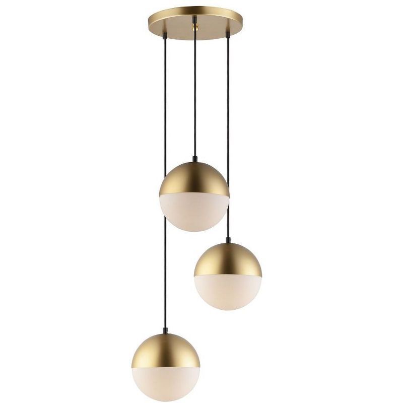Metallic Gold and Satin White Glass LED Mini Pendant Light