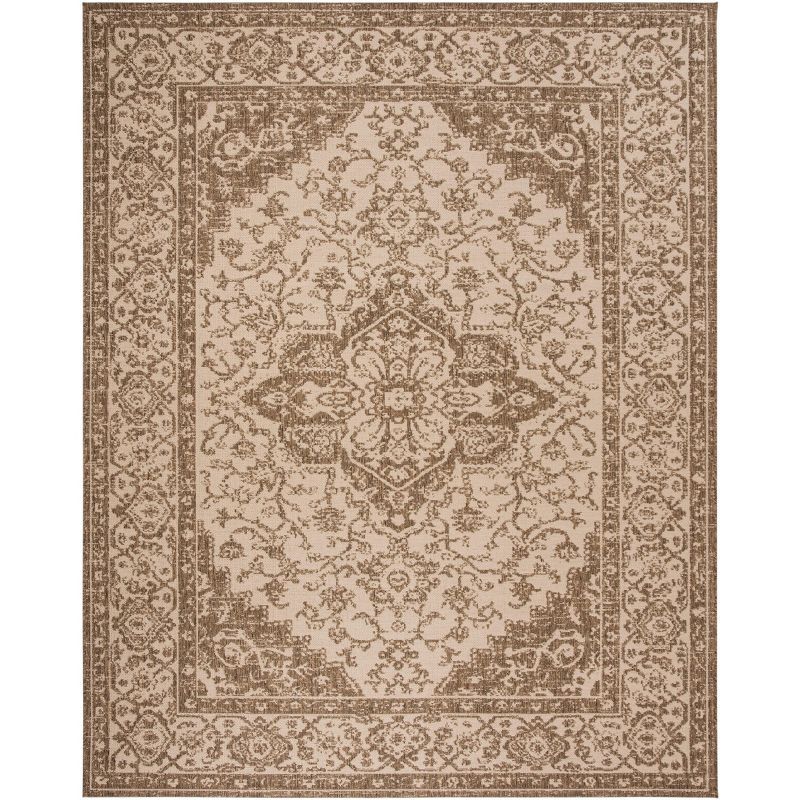 Cream Beige Rectangular Stain-Resistant Synthetic Area Rug